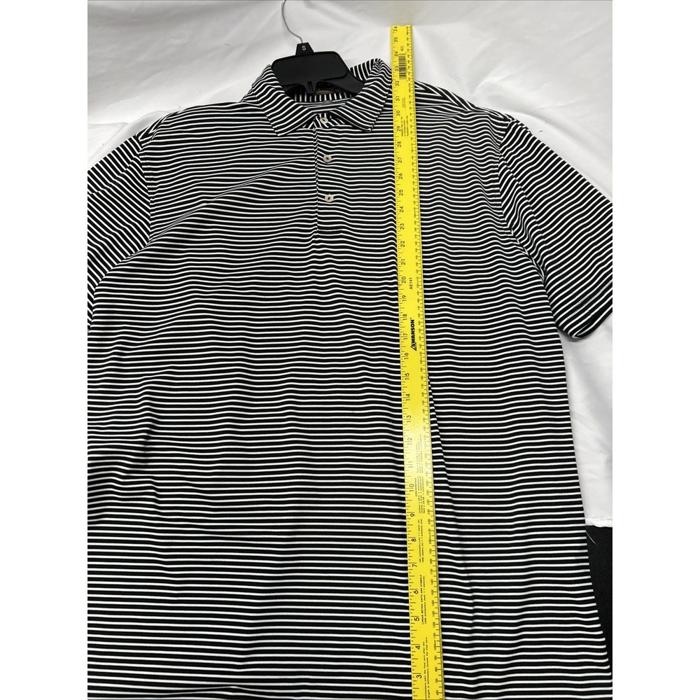 Peter Millar Shirt Mens XL Black White Polo Summer Comfort Striped Stretch - Picture 7 of 11